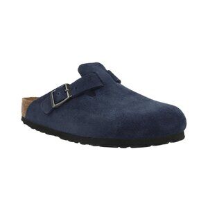 Birkenstock Boston Soft Footbed Unisex Suede Clog - New Navy